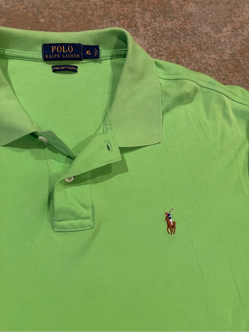 Men’s Polo Ralph Lauren Pima Soft Touch Polo Shirt XL Bright Green